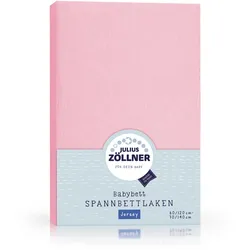 Spannbettlaken ZÖLLNER Jersey (LB 70x140 cm) - rosa - LB 70x140 cm