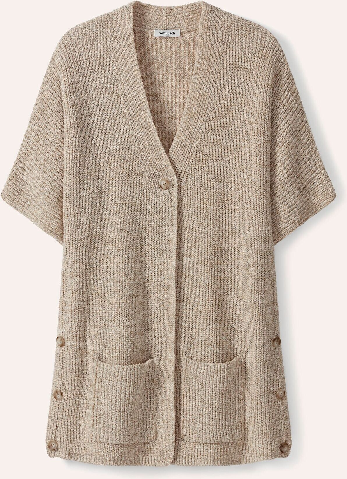 Walbusch Longstrickweste mit Kimonoärmeln, normale Größen, Farbe Beige, 36, modisch: Kimonoschnitt schmeichelnde Longform Damen