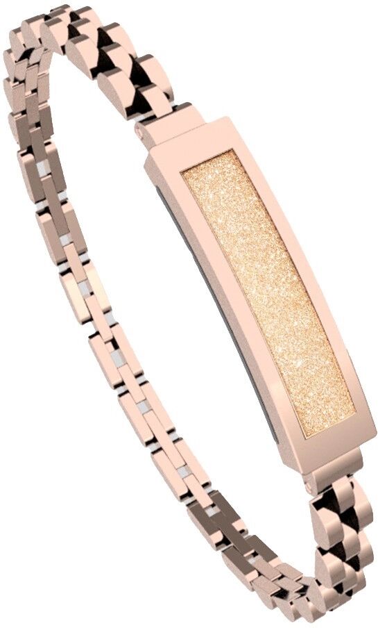 INF Smart-Armband mit Schrittzählung und Bluetooth, bildschirmlose Edelsteinkette, Magnetladen und Edelstahl-Design Gold