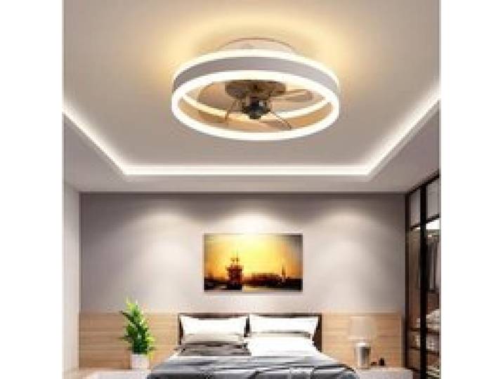 Plafonnier à ventilateur - RUMOCOVO - Modèle small - Design nordique - Télécommande - Économie dénergie