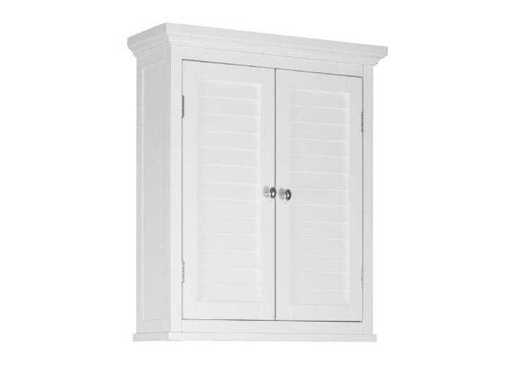 Teamson Home Armoire Murale de Salle de Bain en Bois à Domicile\, Armoire de Salle de Bain\, Armoire de Rangement Amovible\, Portes à Ventre à Double Lavage\, Blanc\, Collection Glancy