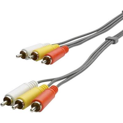 SpeaKa Professional Composite Cinch AV Anschlusskabel [3x Cinch-Stecker - 3x Cinch-Stecker] 3 m Schwarz