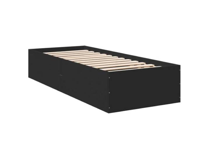 KTHLBRH Bettgestell schwarz 75 x 190 cm aus mehrschichtigem Holz Lattenrost inklusive Lattenrost, robuster Rahmen, modernes Design, einfache Montage