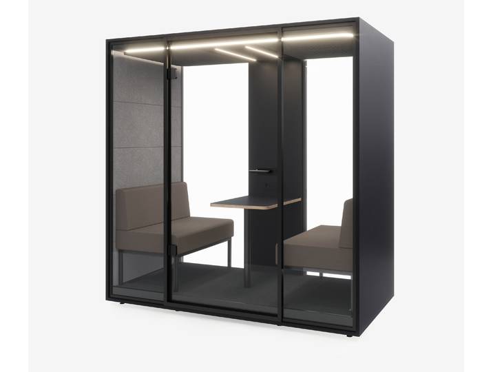 Meetingbox Quattro Anthrazit Anthrazit Hellgrau Kaffee Glas Schwarz