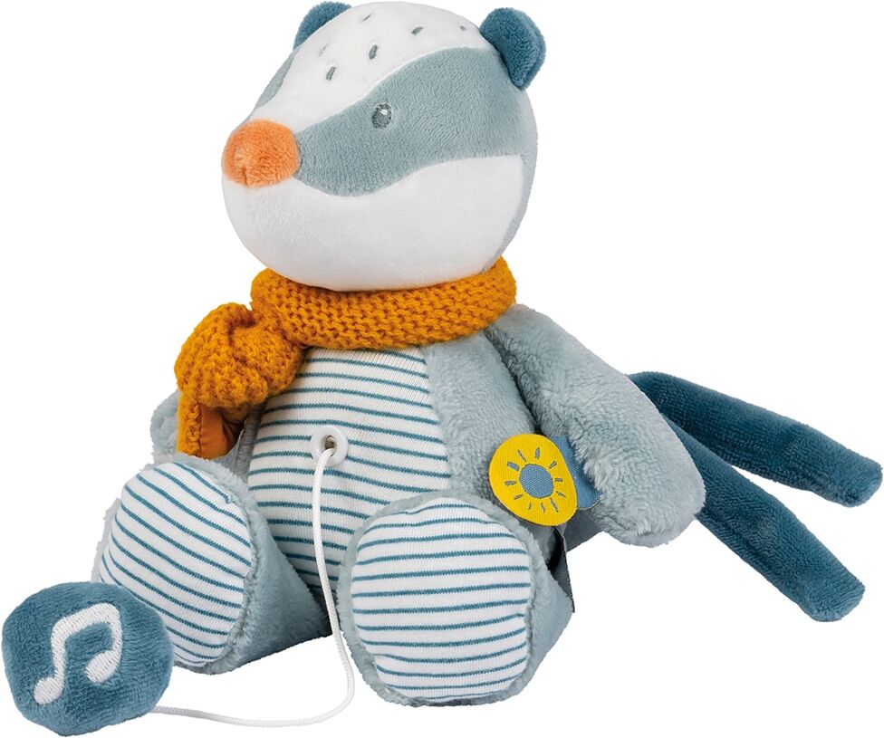 Nattou Peluche mini musical tejón colección Felix&amp;Leo. Azul