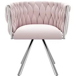 STILVORA Drehstuhl Samt Pink 360° drehbar mit Metallgestell und Rückenlehne