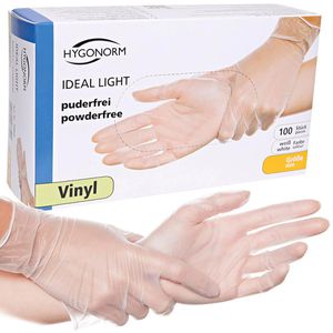 Franz-Mensch Einmalhandschuhe Ideal Light, transparent,100 Stk, Vinyl, chemikalienbeständig, lebensmittelecht, Größe XXL, 100 Stück