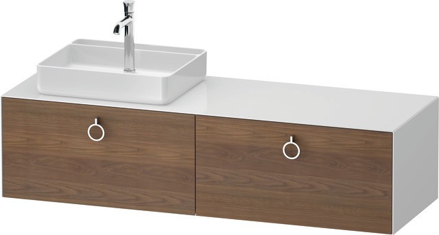 Duravit White Tulip Konsolenwaschtischunterbau wandhängend Amerikanischer Nussbaum & Weiß Matt & Hoc WT4890L77850010