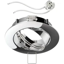 ledscom.de Deckeneinbaurahmen Circ Aluminium Einbaurahmen chrom schwenkbar (LED/Halogen/MR16/50mm) inkl. GU5.3 Fassung