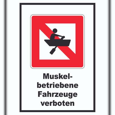 HB-Druck Ruderboote verboten Symbol und Text A3 (297x420mm)
