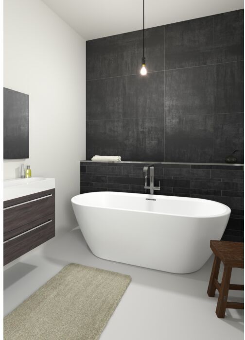 RIHO Sanitär GmbH Riho Inspire freistehende Badewanne B085001005 weiß, 180 x 80 cm, ohne Füllfunktion, oval