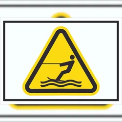 HB-Druck Schild Warnung Wasserski-Bereich Symbol A1 (594x841mm)