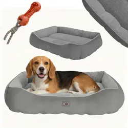 BENNO® Hundebett SAMMY 80x65x17 cm, quadratisch, Polyester, maschinenwaschbar, rutschfest, inkl. Kauknochen