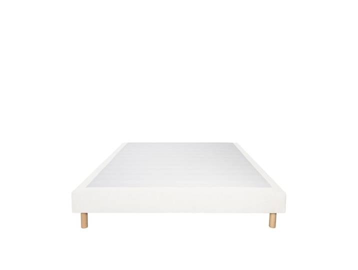 Sommier tapissier tissu blanc 120x190