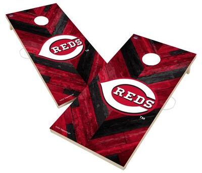 Skip's Garage Cincinnati Reds MLB Cornhole Board Set