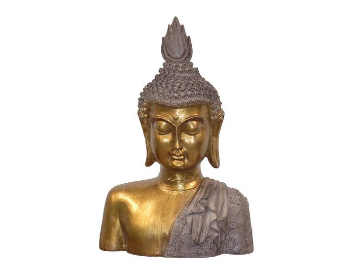 Standdekoration Buddha 24 x 36 x 15cm Braun/Gold
