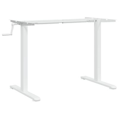 Helloshop26 - Bürogestell Schreibtisch Arbeitsplatz Computermöbel Stehschreibtisch (94-135) x 60 x (70-114) cm weißer Stahl 02_0023974