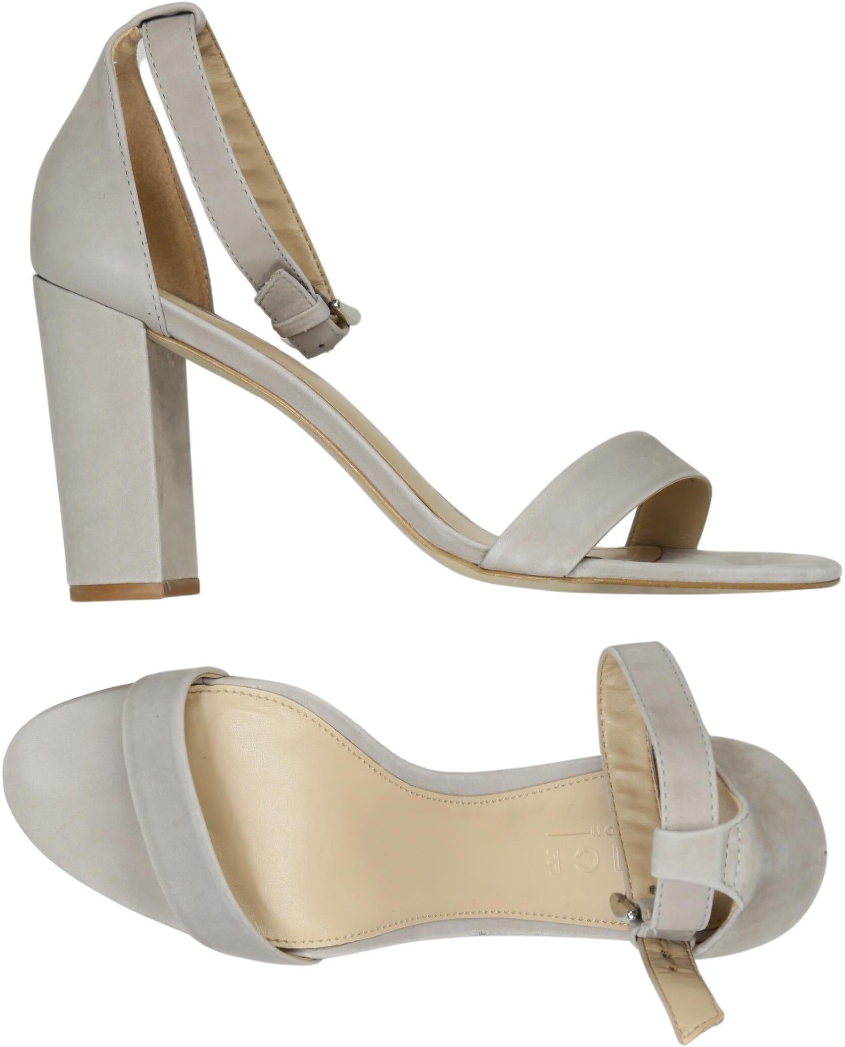 Office London Damen Sandalen, Grau, Gr. EU 40, Leder - Second Hand