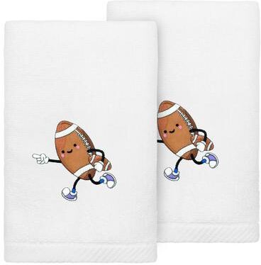 Authentic Hotel and Spa Football Player Embroidered Luxury 100% Turkish Cotton Hand Towels Set of 2
