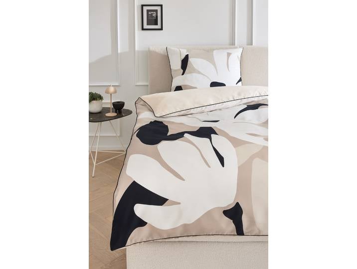 Bettwäsche MUSTERRING Harmony , beige (natur), B/L: 155cm x 220cm, 1 Stk., 1 Stk., Satin, B/L: 80cm x 80cm, 2 Stk., Satin, 100% Baumwolle, Bettwäsche, Bettwäsche, Satinbettwäsche aus 100% reiner Baumwolle