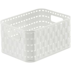 Rotho Aufbewahrungskorb Country A6, 2L, 18,3 x 9,8 x 13,7 cm, Kunststoff, weiß