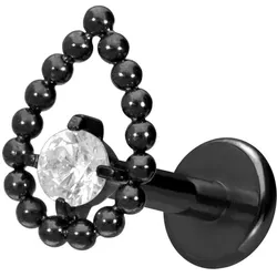 Titan Labret mit Innengewinde TROPFEN + KRISTALL