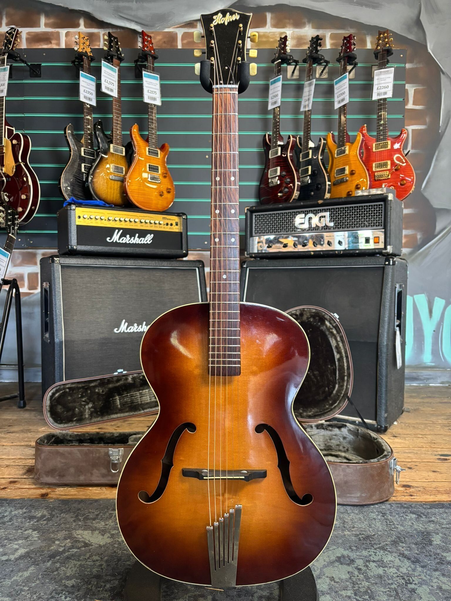 Hofner Congress Brown Sunburst 1964 Hollow Body Acoustic Guitar   Brown Sunburst - Refurbished