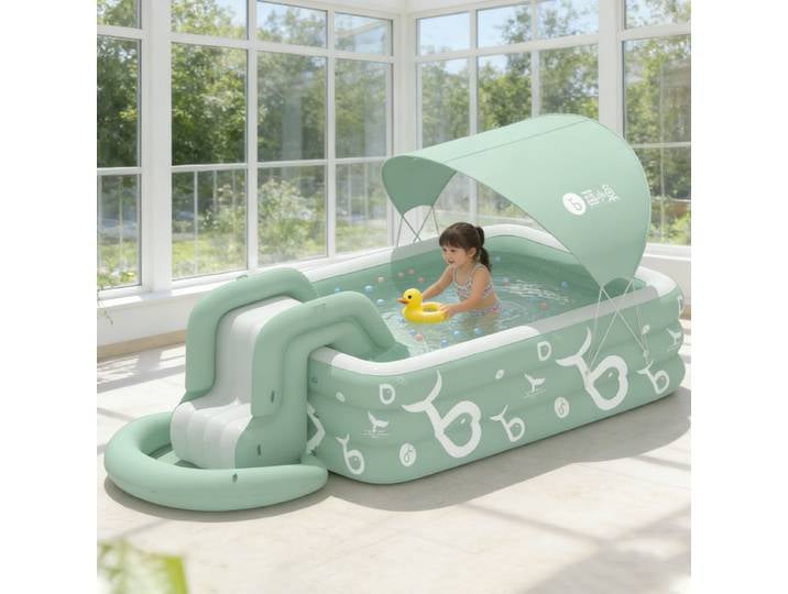 Piscine gonflable avec toboggan aquatique pour jardin, fête en plein air, piscine pliable pour enfants, adultes, famille, piscines en PVC