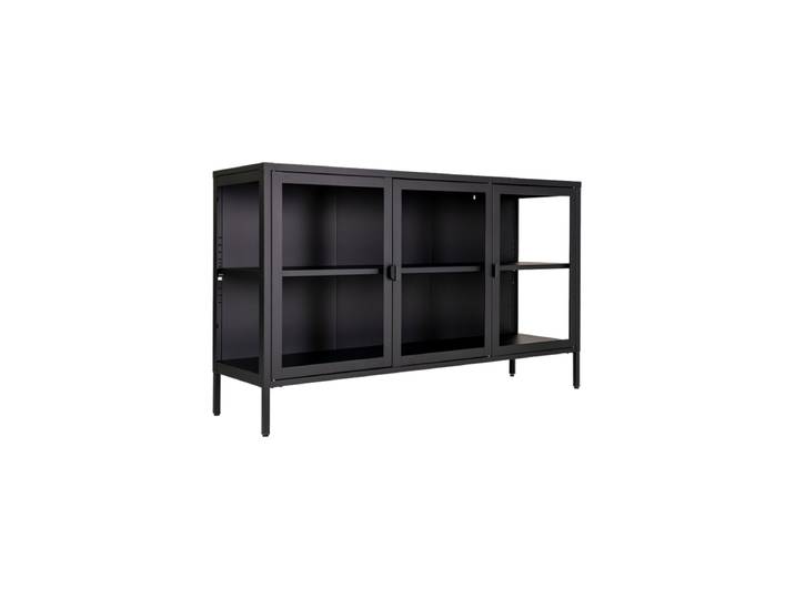 Design Sideboard „Leonies“ aus Metall, 3-türig Schwarz Nordic Living