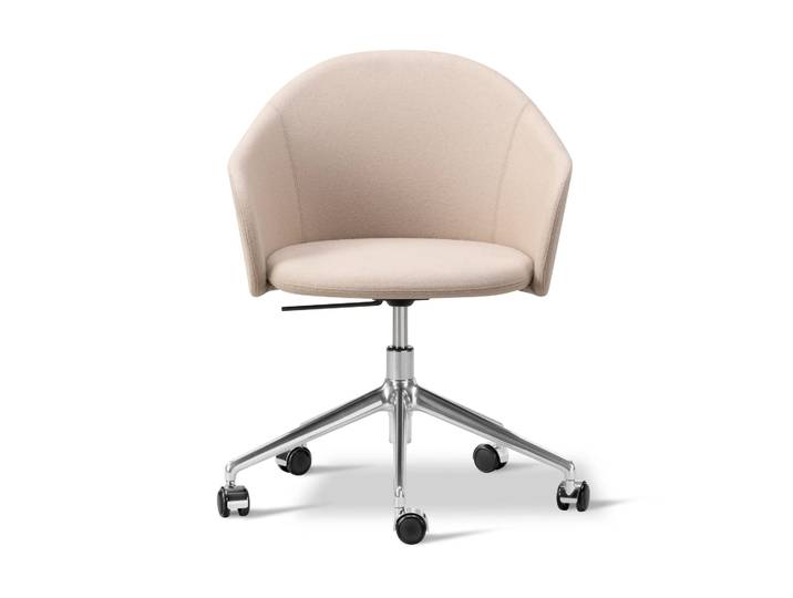Fredericia Furniture Fauteuil Gomo Armchair pivotant à 5 branches Blazer CUZ47 Fairfield-aluminium poli