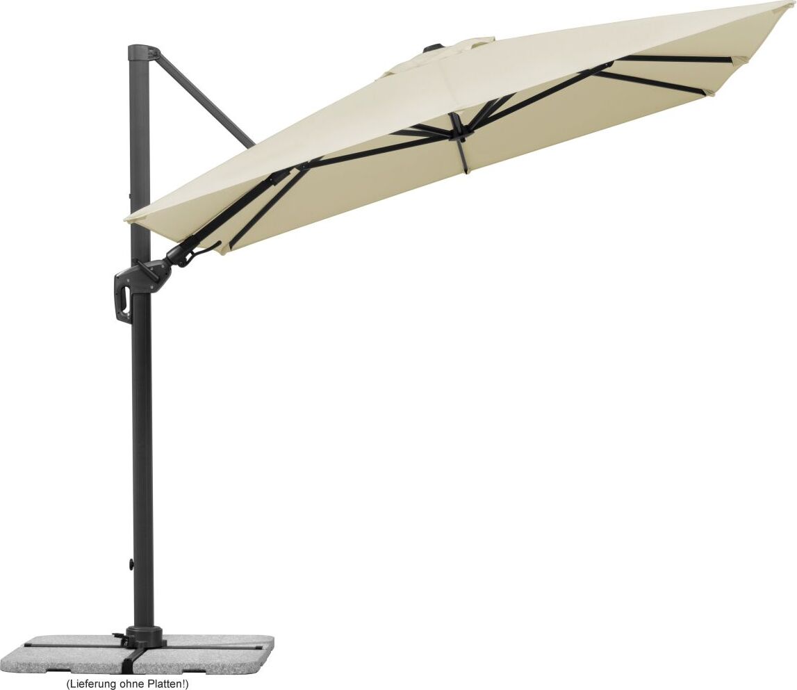Schneider Ampelschirm Rhodos Twist natur 350 x 260 cm inkl. Sonnenschirmhülle