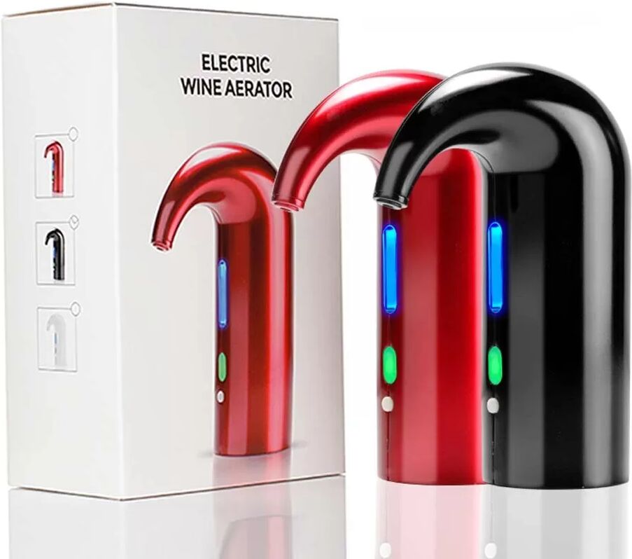 INF Elektrischer Weinbelüfter: Sofortiger Weindispenser mit One-Touch-Bedienung & USB-Aufladung Rot