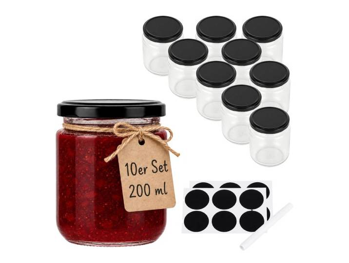 Relaxdays Einmachgläser 10er Set 200 ml