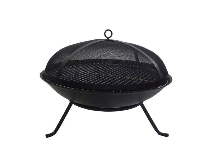 Ambia Garden Feuerschale, Schwarz, Metall, rund, 23 cm, Lfgb, Bsci, Grillfunktion, abnehmbare Standfüße, Freizeit & Co, Herbstartikel & Winterartikel