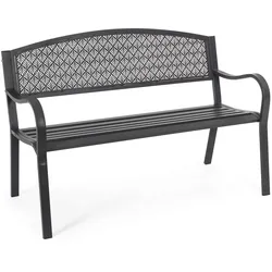 Gartenbank Lizette aus Metall, klassischer Stil, anthrazit, pulverbeschichtet, 1–2 Sitzplätze