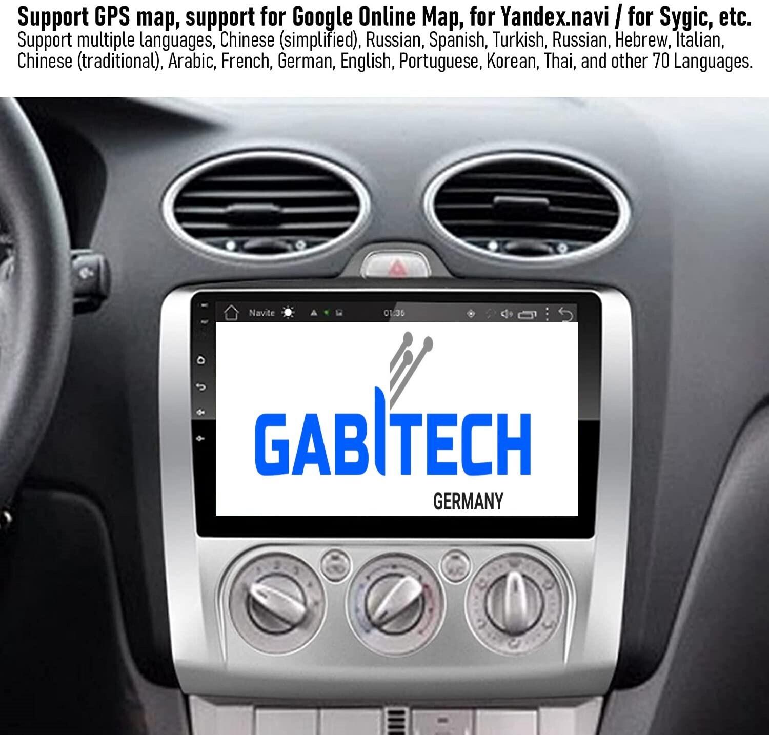 9 zoll Android 13 Autoradio für Ford Focus 2 MK2 MK3 Exi AT 2004-2011 GPS Navigation 8GB RAM 128GB ROM Drahtlos Carplay und Android Auto