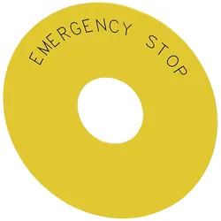 Siemens 3SU1900-0BC31-0DA0 Unterlegschild rund, für Not-Halt-Pilzdrucktaster, gelb: Emergency Stop 3SU19000BC310DA0  - 10 Stück