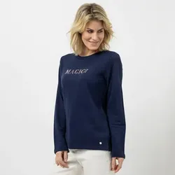 STRANDFEIN Sweatshirt Rundhalsausschnitt Nietendetails leger weit