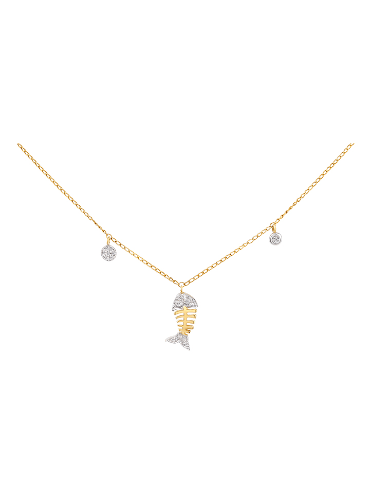 Revoni Gold-Halskette mit Diamanten - (L)42 cm - onesize