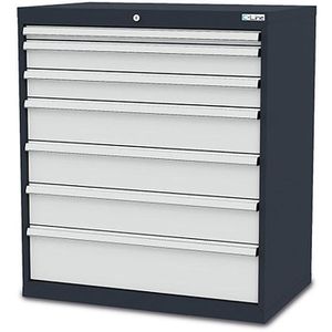 Simplaflex Schubladenschrank CL9H101231K1, Metall, 7 Schübe, lichtgrau, (B/H/T) 90 x 102 x 58cm