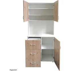 HTI-Line, Regal, Küchenbuffet Blanca (80 x 40 x 180 cm)