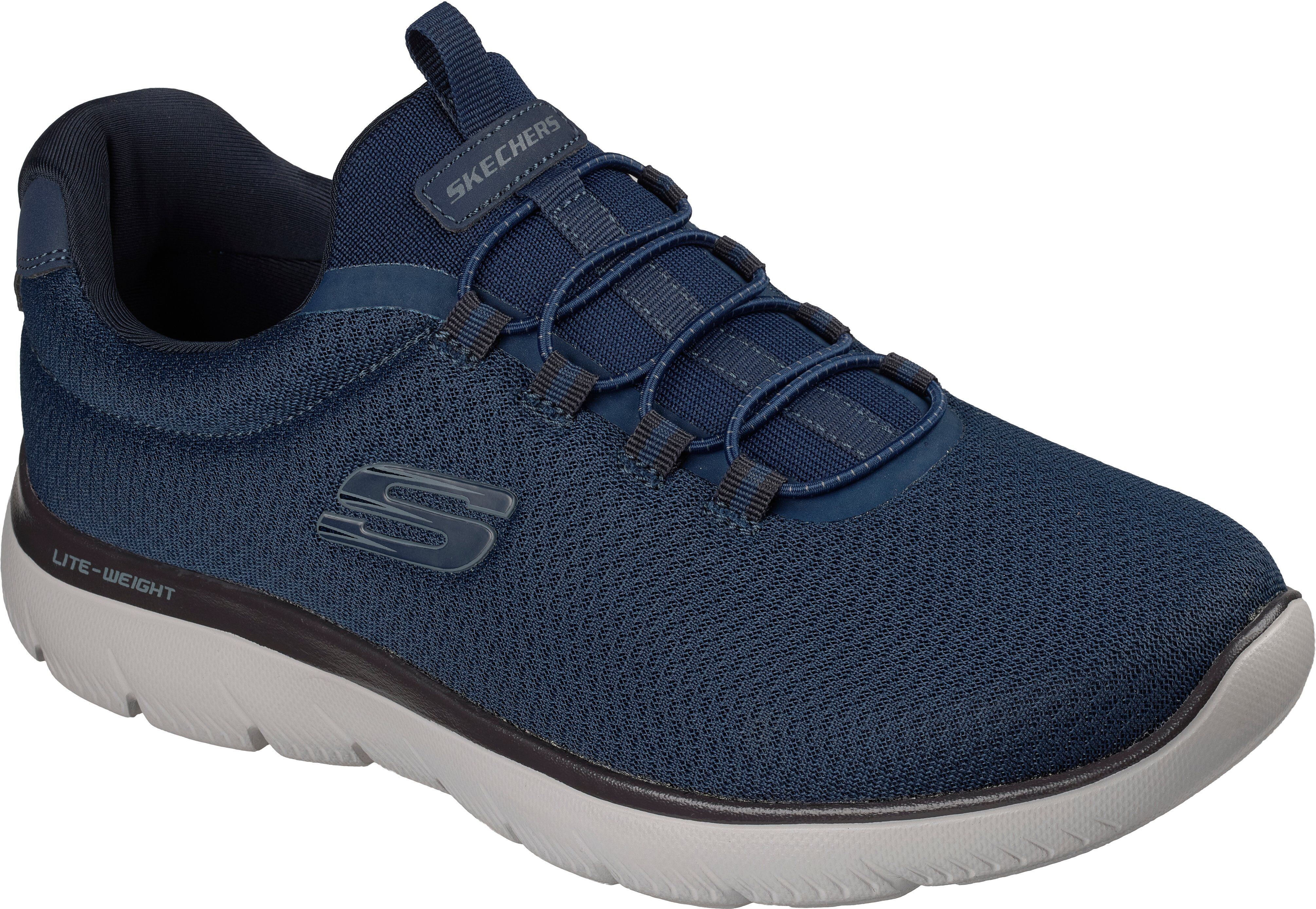 Slip-On Sneaker SKECHERS "SUMMITS-CORLEN", Herren, Gr. 43, Textil, navy, Schuhe, Schlupfschuh, Halbschuh, Freizeitschuh, Maschinenwäsche