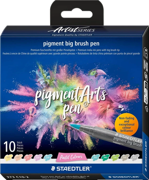 STAEDTLER pigment big brush pen Pastel 10ST