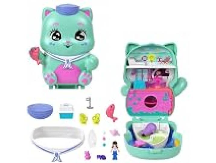 Polly Pocket Poupées & Set de Jeu, Set Sail Kitty Compact