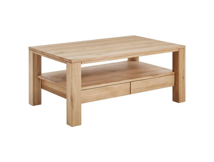 Linea Natura Couchtisch, Eichefarben, Holz, Wildeiche, massiv, 2 Schublade(n) Schubladen, rechteckig, eckig, 70x47.5x110 cm, Stauraum, Wohnzimmer, Wohnzimmertische, Couchtische, Couchtische eckig