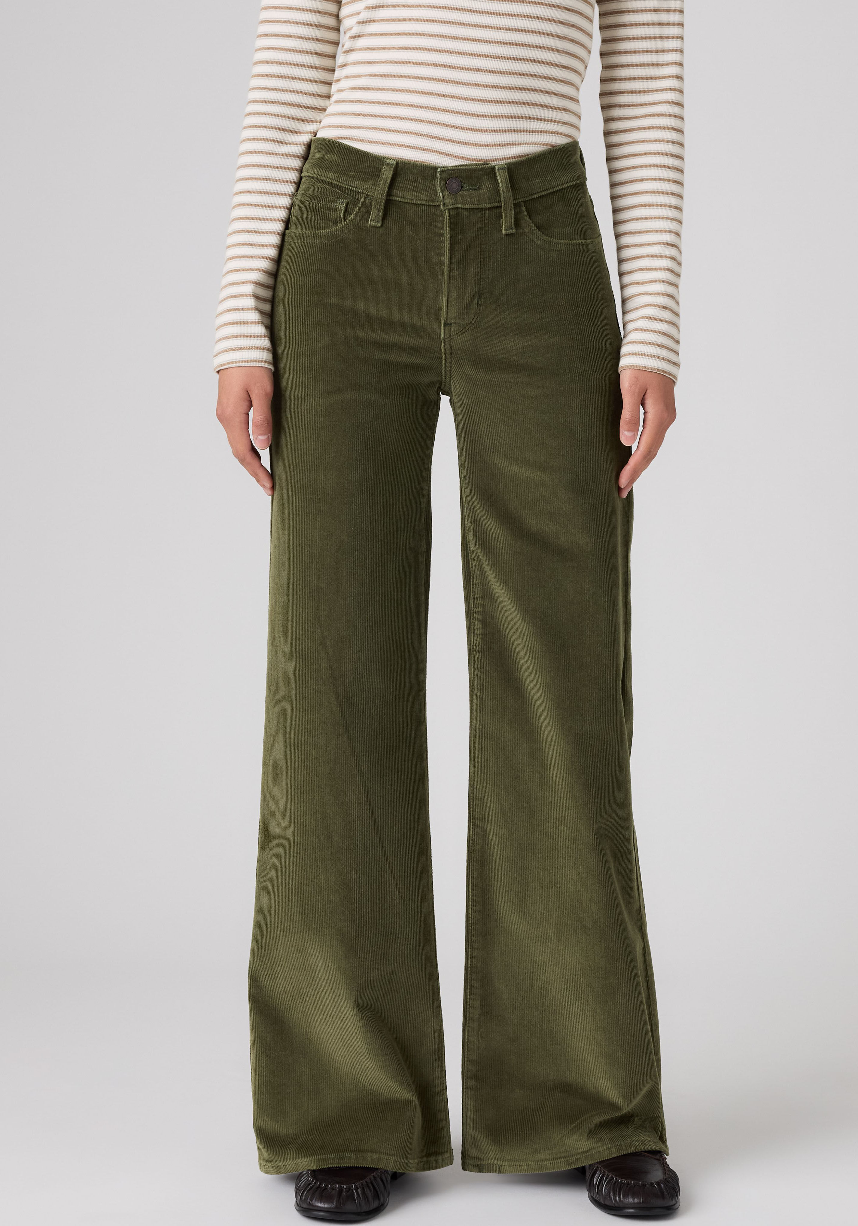 Levi's Levis "318 SHAPING WIDE LEG" mit weitem Bein - Wide Leg olive night 28, Länge 34