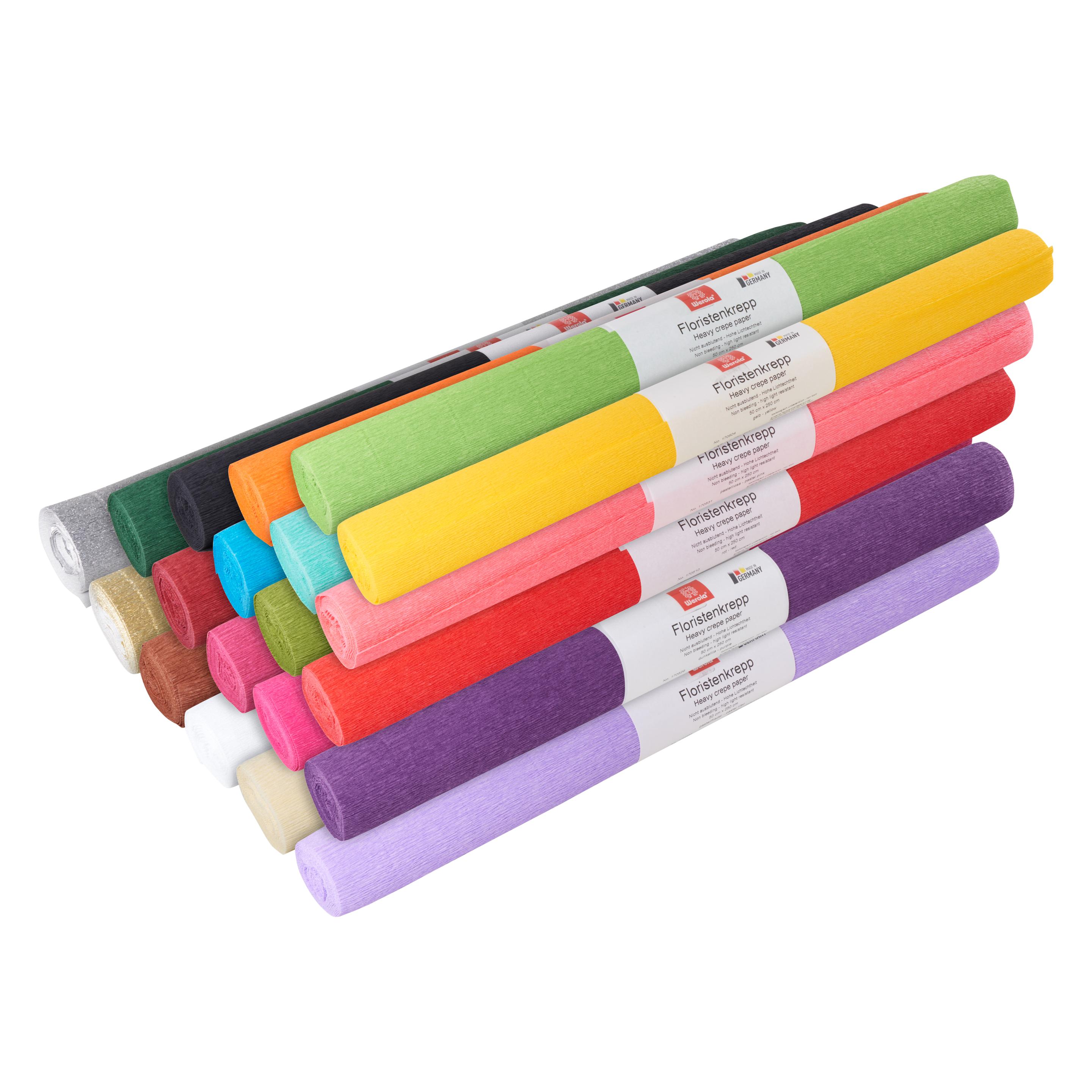 Werola Floristen-Krepppapier, 50 x 250 cm, 128 g/m², farbfest (128 g/m², 1x) (794048019)