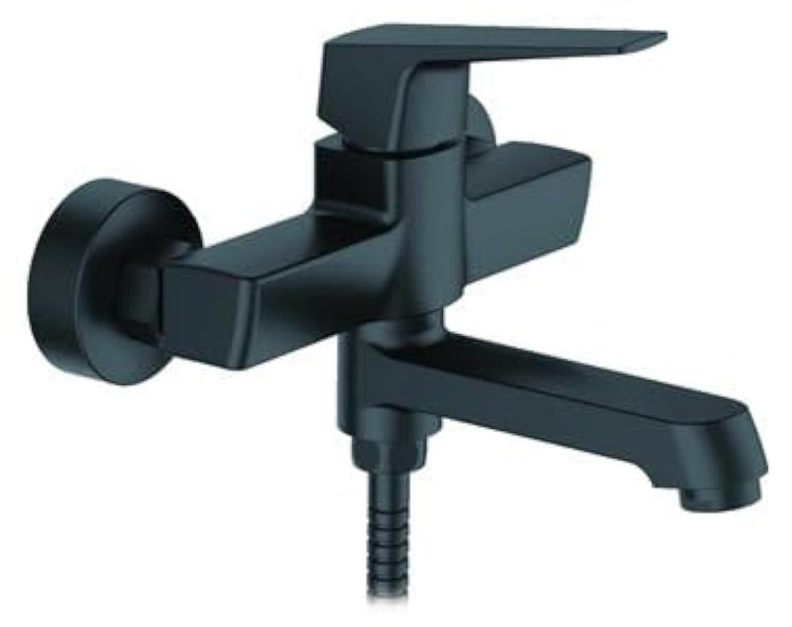 Dripio Doucheset met handdouche, zwart, messing, wandmontage