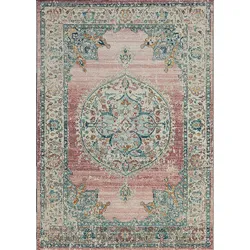 TEPPICH Outdoor Orientalisch LIMMAT Polypropylen Pink 120 x 120 cm