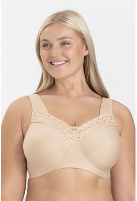 Plus Size Women's Broderie Anglaise bra by MISS MARY OF SWEDEN INC in Beige (Size 44 G)